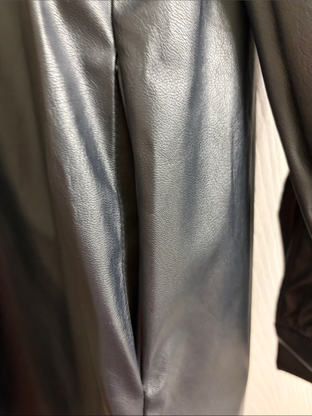 NWT Who What Wear Black Faux Leather Long-Sleeve Shift Dress XL - Picture 6 of 6